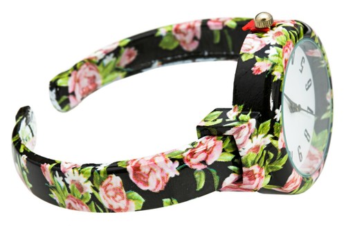 Blekon Collections Analog Quartz Womens 32mm Case Floral Design Cuff Bange Watch - 第 8/60 張圖片