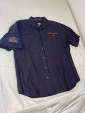 Harley Davidson Pre-Luxe Striped Button Up Mechanic Garage Biker Shirt Mens XL