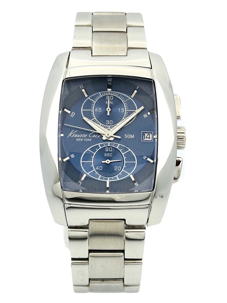 Kenneth Cole Orologio Da Uomo IKC8006 - Quarzo, Cassa In Acciaio 42mm, Cinturino In Pelle Marrone, Quadrante Marrone, Vetro Minerale, Data - 2