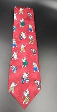 Coca Cola With Golfing Polar Bears Silk Made In USA Neck Tie - 56" Vintage