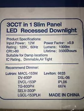 11 Pack 12W LED Recessed Ceiling Panel Down Lights Bulb Slim Fixture Dimmable