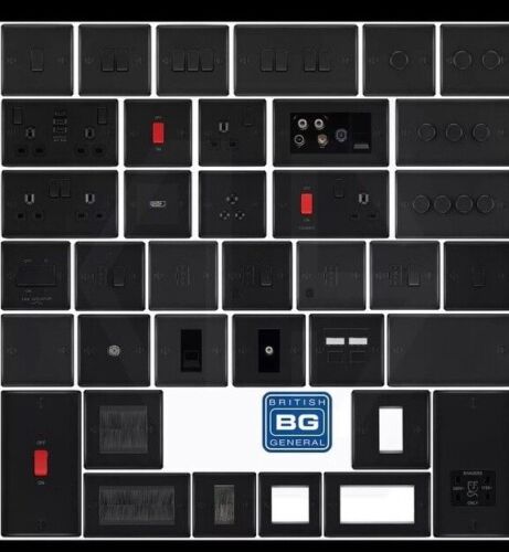 BG NEXUS METAL MATT BLACK Switches & Sockets Decorative BLACK ROCKER Full Range - Picture 1 of 20