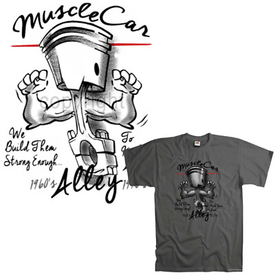 Muscle Car T-Shirt american classic 70s US-Car Garage *1068 grau
