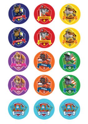 Paw Patrol Frosting Edible Cupcake Images