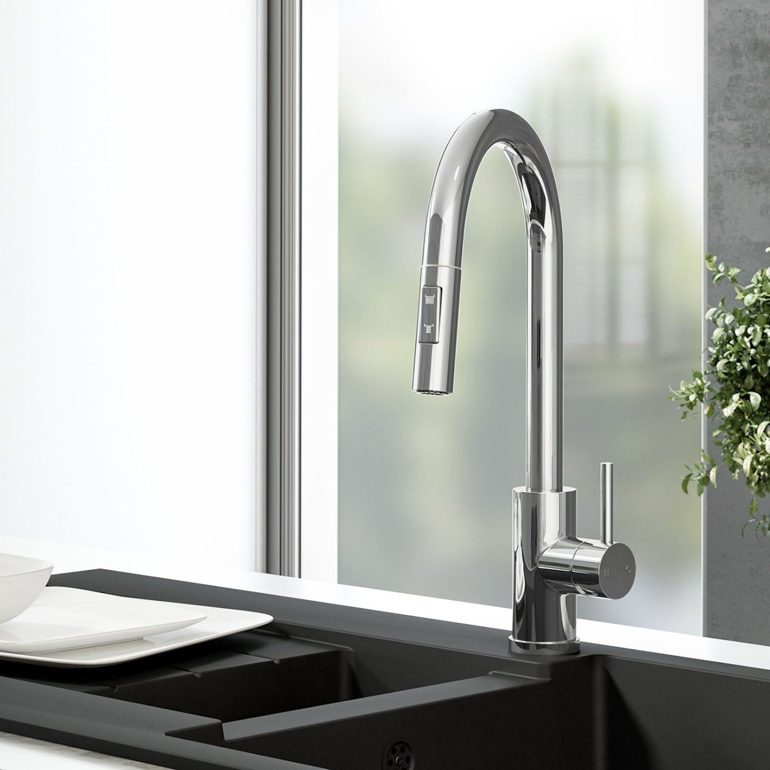 Sauber Kersin Cato Kitchen Sink Mixer Tap with Pull-Out Hose and Spray Head  - Chrome (PDT000452) for sale online | eBay