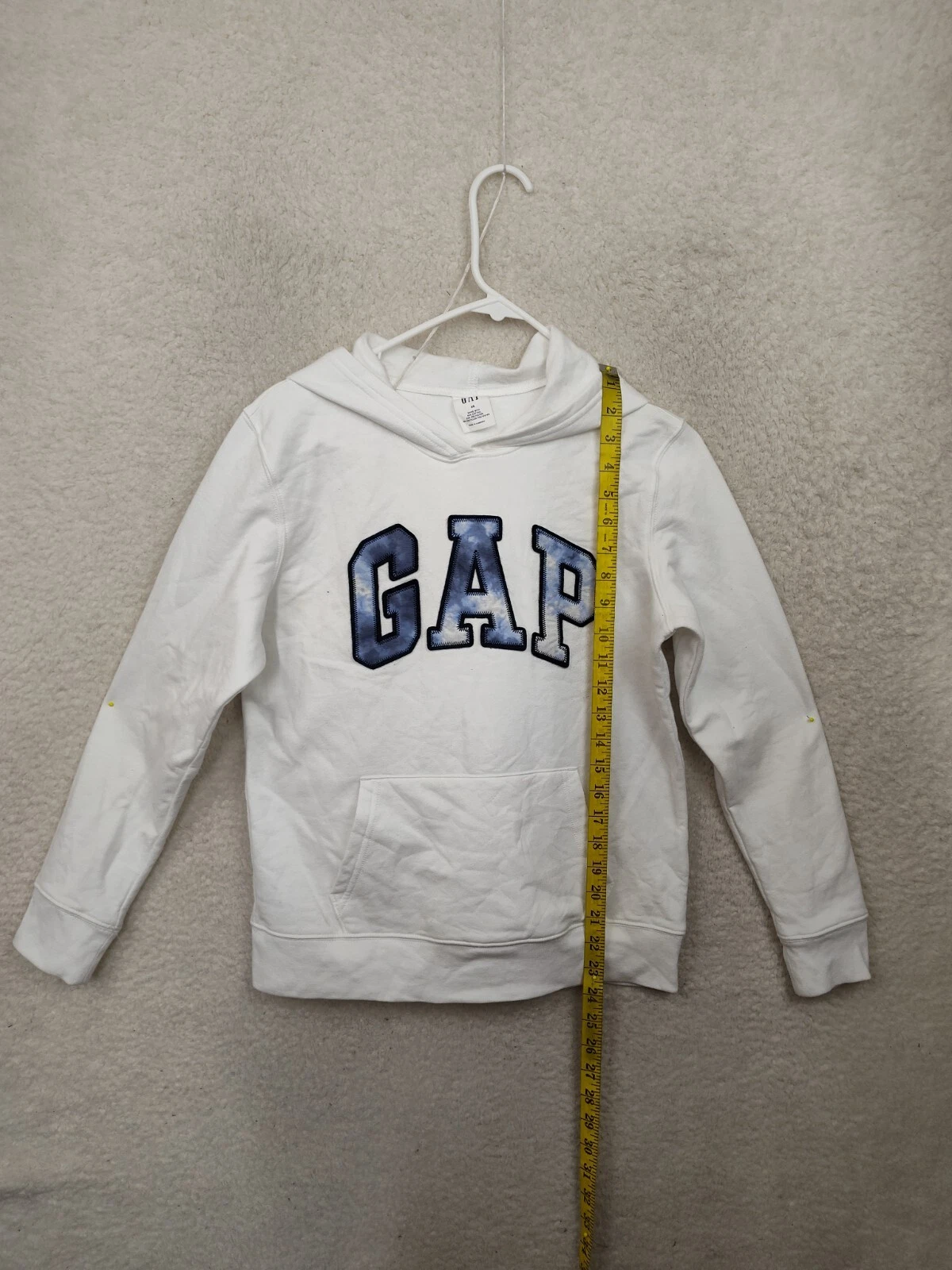 PALM ANGELS Gap Sweatshirt Women Extra Small White Fleece Long Sleeve Hoodie Pocket Pullover