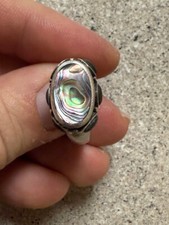 Sterling Silver 925  Abalone Shell Ring MARKED CF THAILAND.