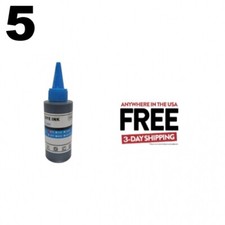 5 Cyan Bulk Dye Refill Ink 100ml for EPSON 1-3 DAYS