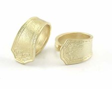 Spoon Ring Flower Patterned Adjustable Ring Raw Brass 18mm 8US inner size 4051