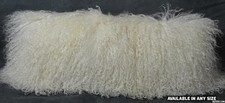 Real Natural White Mongolian 12 x 24 Lamb Fur Pillow Tibet cushion