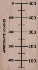 Volume Measurement 1 1/2 x 2 1/2" Rubber Stamp, Measuring Stamp, Mixed Media