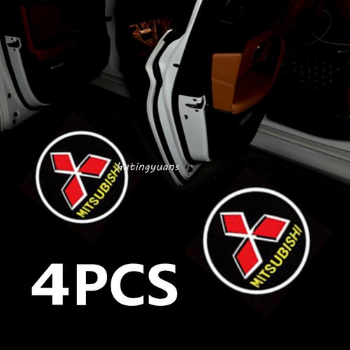 4PCS Red For Mitsubishi Car Door Shadow lamp LED Projector Ghost Courtesy Lights