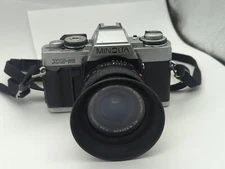 MINOLTA XG-m with MC W.ROKKOR 1:2.8 f=35mm Lens Kit UNTESTED VINTAGE 35MM CAMERA