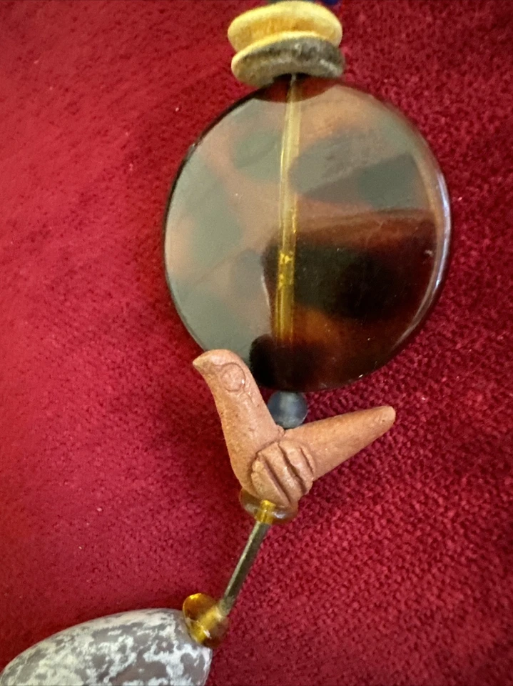 "Collar Treska de piedra azul piedra color turquesa de Murano imitación vidrio mármol 36""" Foto 3 de 4