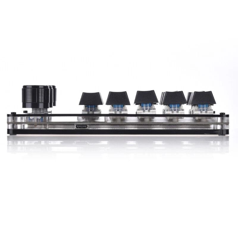 14-Key Macro Mechanical Mini Keyboard with 3 Knobs for Professional Use