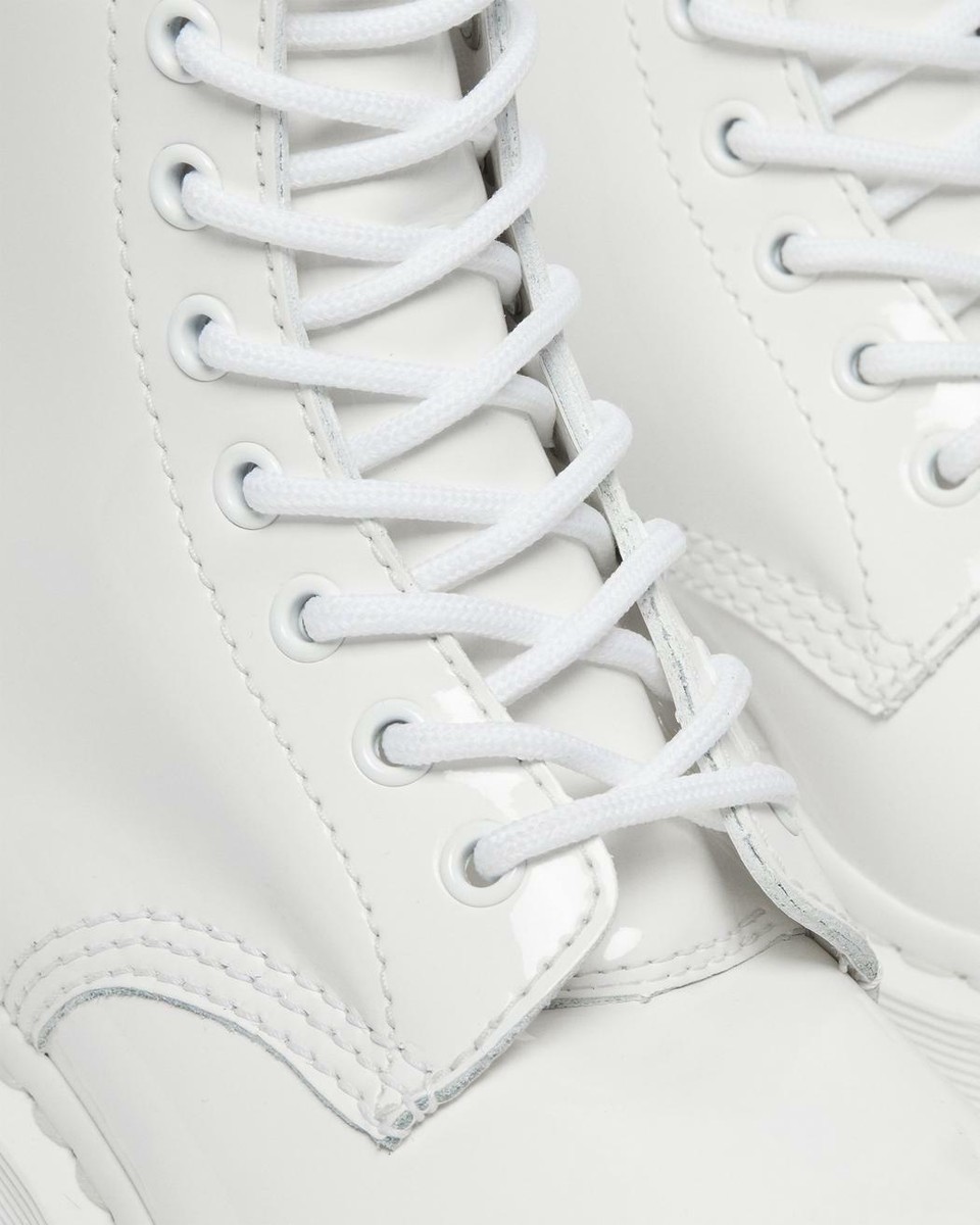 Dr. Martens Women's 1460 Mono White Patent Lamper 8-Eye Dr. Martens Women's 1460 Mono White Patent Lamper 8-Eye
