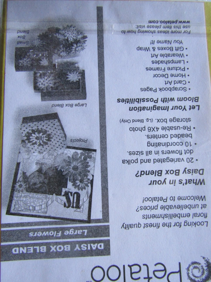 Flora Doodles de Petaloo Grande Mezcla de Margaritas/20 Flores-10 Centros GLD/PCH/GRN/BLU Foto 4 de 4