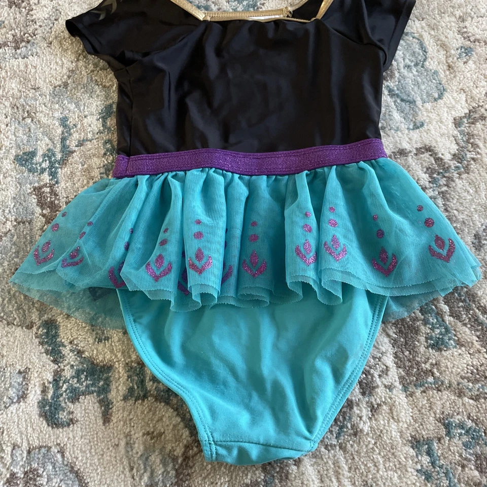Disney Girls 10 Frozen Anna Swimsuit One Piece Tutu - Image 4 of 4