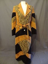Moon Flood Paris European Style Spring Fall Long Jacket Coat Button Down Size 38