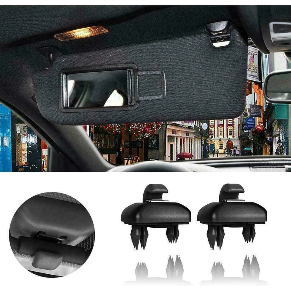 2 pares de colgadores de clip para visera de sol negro para Audi A3 A4 A5 Q2 Q3 Q5 TT RS3 RS4 Foto 2 de 4