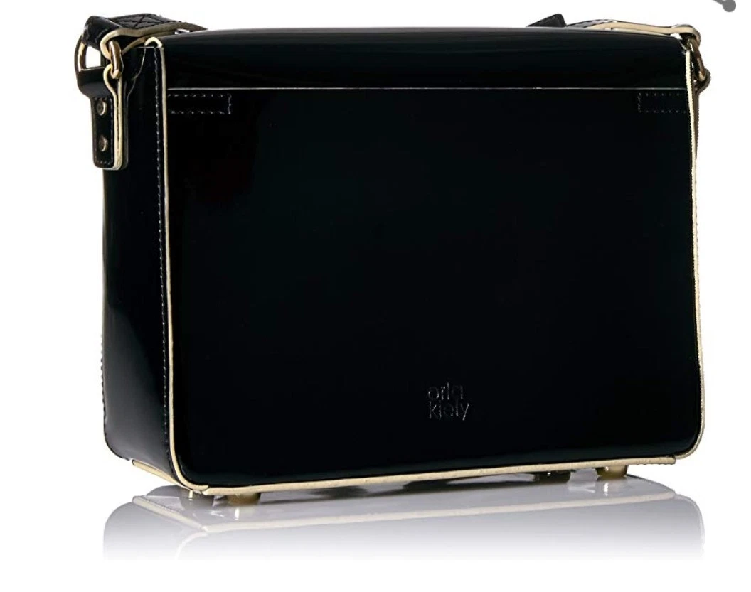 ORLA KIELY Glass Leather Linked Mini Ivy Bag Black eBay