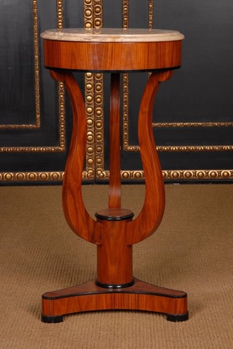 Q' Table D'Appoint Dans Antique de Vienne Style Biedermeier avec Dessus Acajou - Photo 2 sur 10