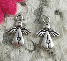 Free Ship 80 pcs Antique silver angel charms 16X12mm H-3852