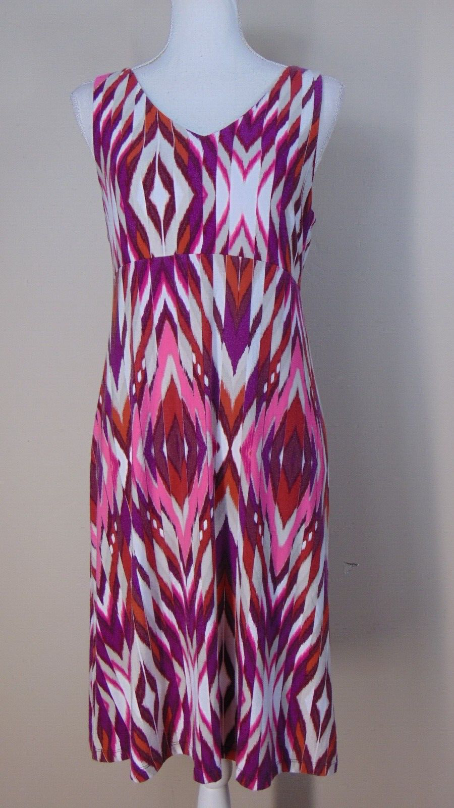 ATHLETA Santor-Fika Santorini Dress Womens Size Medium IKAT Sleeveless Knee M