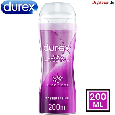 Durex Play 2 in 1 Massage Gleitgel Aloe Vera Erotik Gel Wasserbasis 200 ml