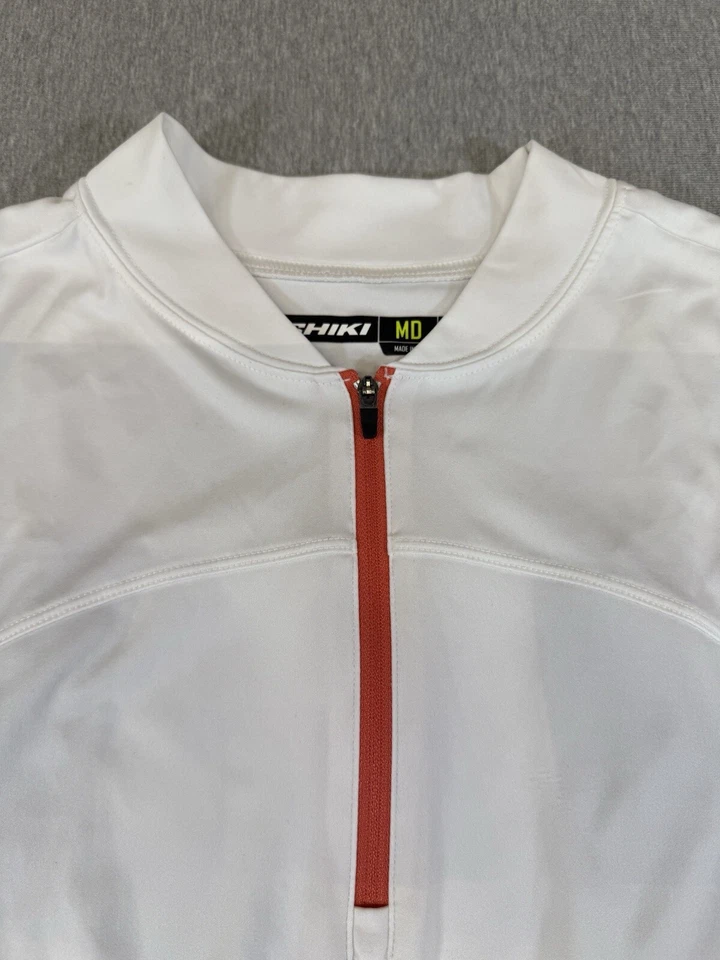 Camiseta deportiva de ciclismo específica para mujer Nishiki blanca negra bolsillo deportivo mediana Foto 3 de 4