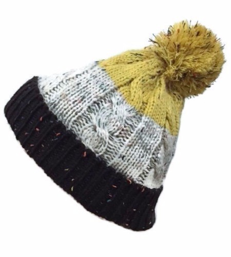 new cable knitted bobble hat chunky mens womens beanie warm