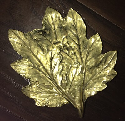 Antique Brass Art VCM Chrysanthemum Leaf 1948 Collectible Rare