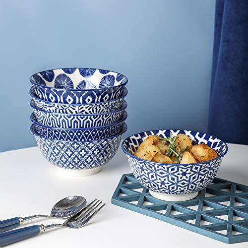 Selamica Porcelain 11oz Ice Cream Bowls Set of 6, Assorted Colors , Sizes - Picture 4 of 22