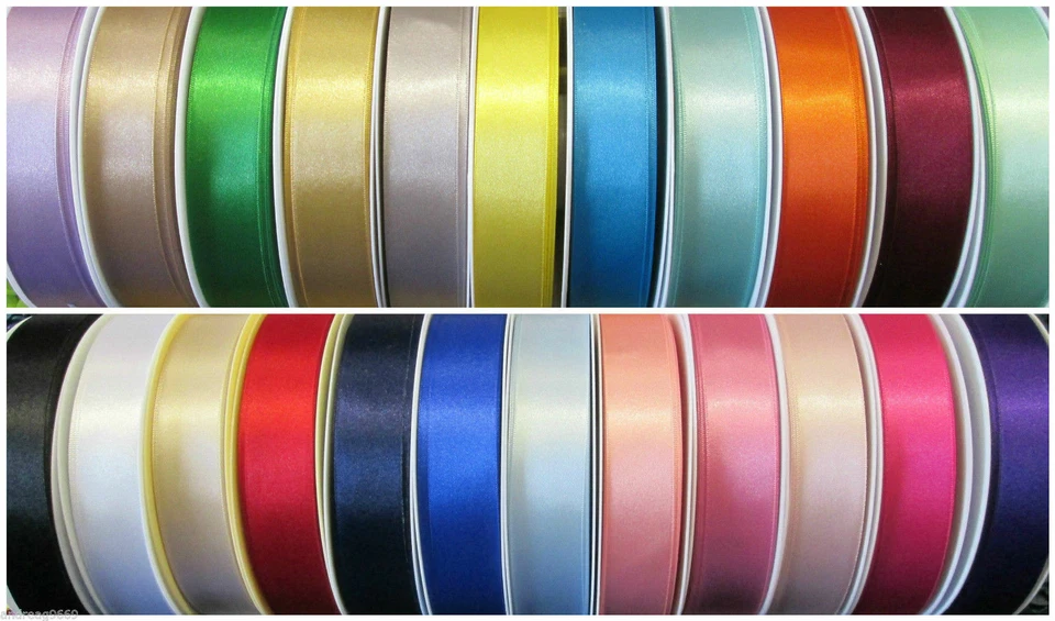 10mm 15mm 25mm 35mm BERISFORDS DOUBLE SATIN RIBBON ONLY 99p PER METRE