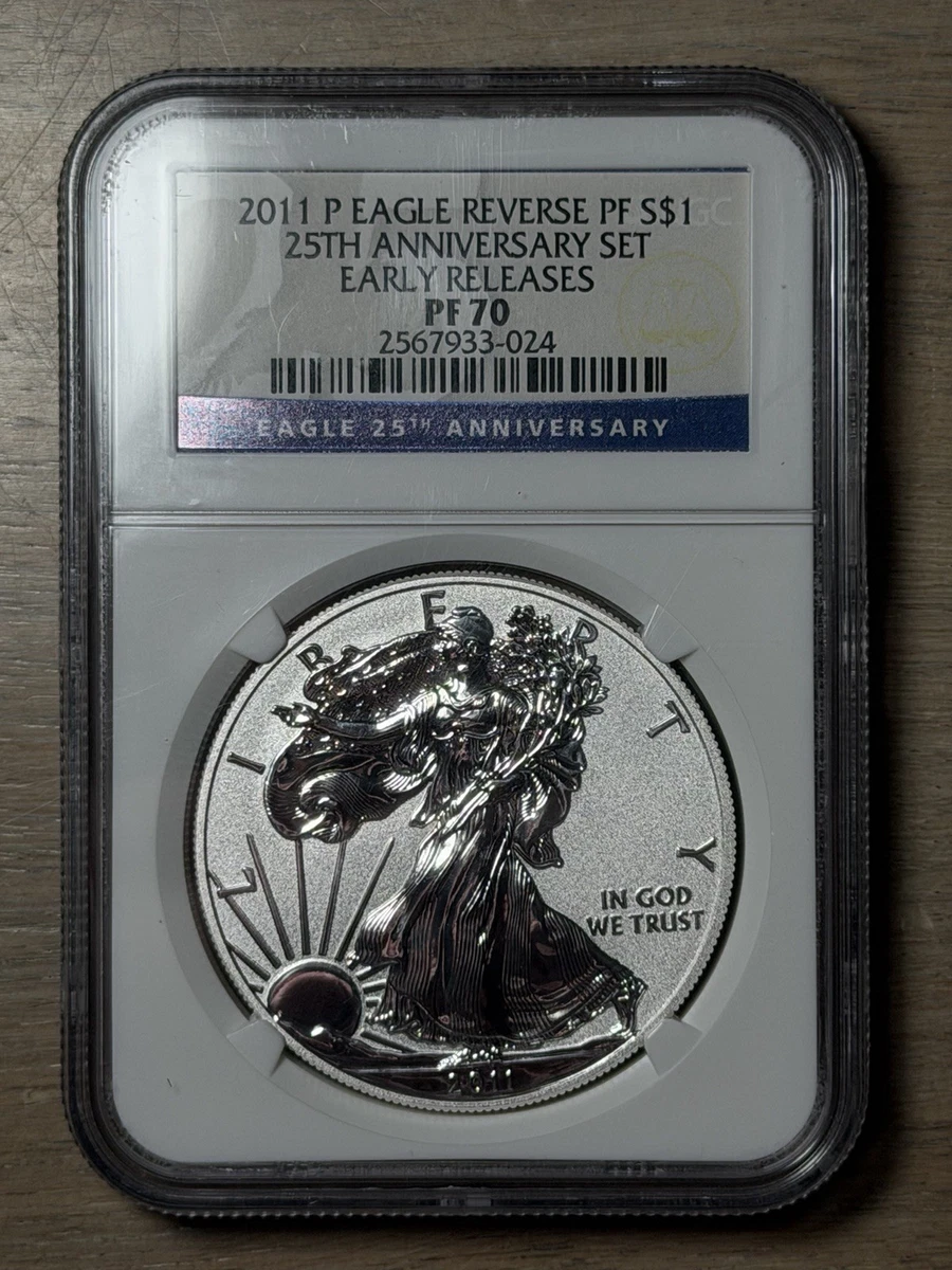 25+ American Eagle PR 70 Graded 2011 Silver Bullion Coins for sale