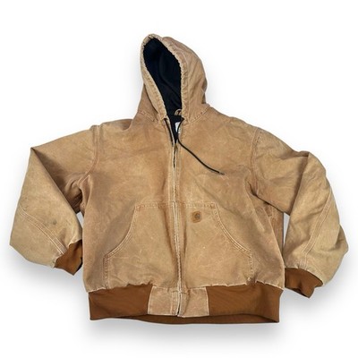 Vintage Carhartt J180 BRN Brown Full Zip Hooded Jacket Size 2XL | eBay