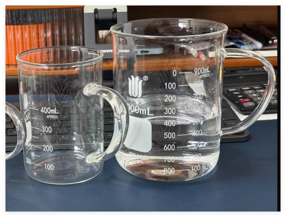 Lab beaker with handle kitchen cup mug cafe cup 250ML 500ML 1L 100ML - Image 2 of 4