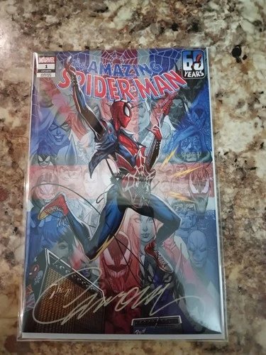 AMAZING SPIDER-MAN 1 vol 6 J SCOTT CAMPBELL COVER E 2022 SPIDER-PUNK SIGNED! COA