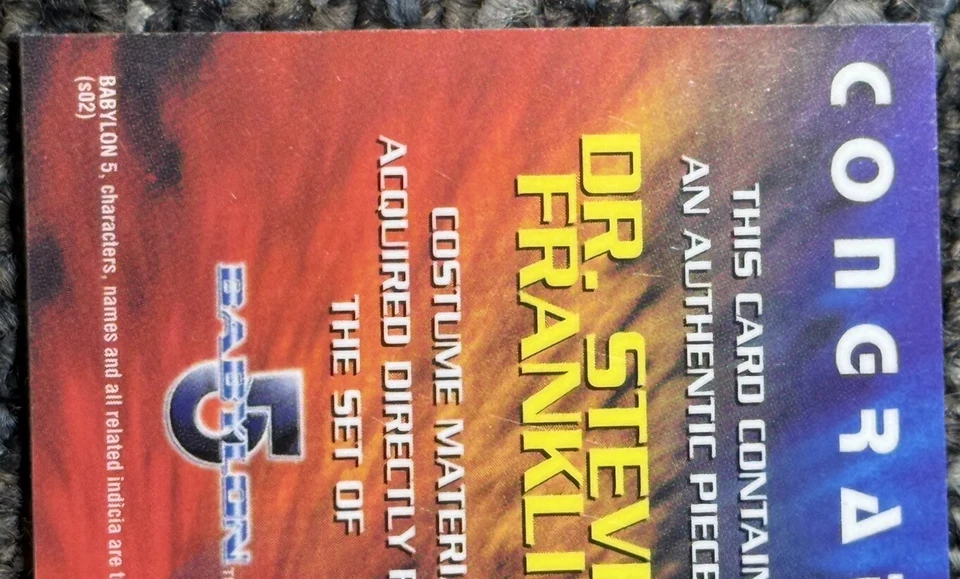 Complete Babylon 5 Chase Insert Dr Steven Franklin Costume Card C5 From Archives - Image 3 of 4