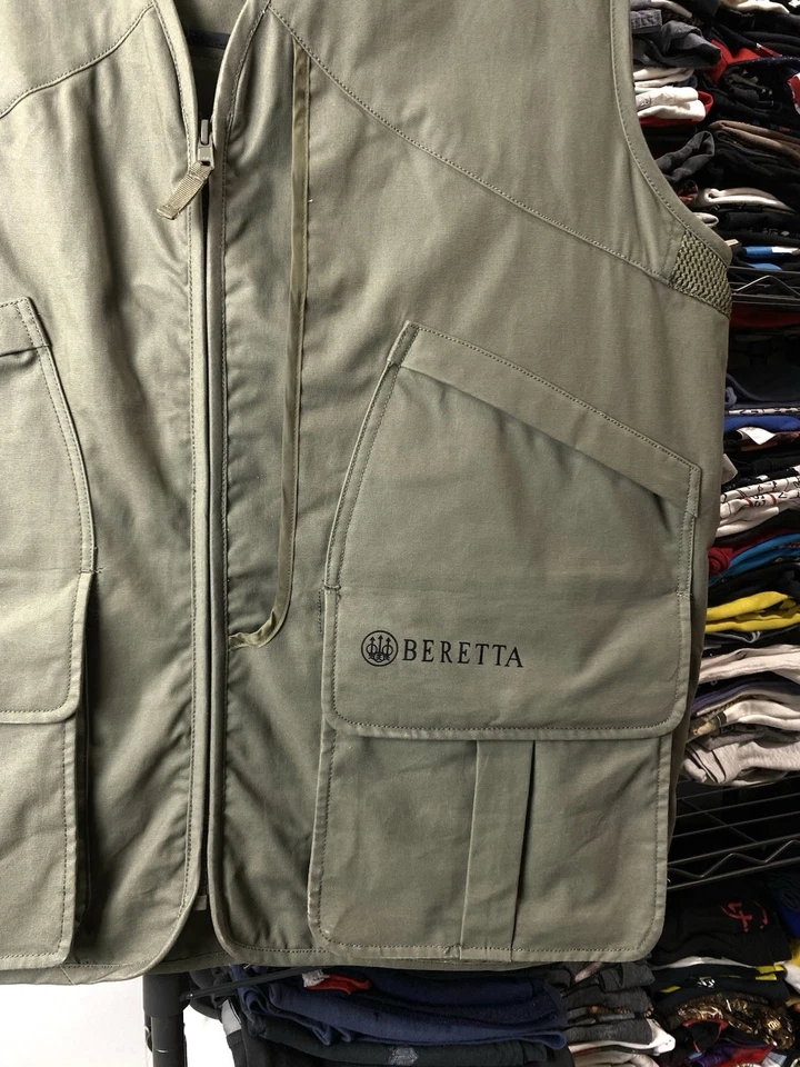 Rare! Vintage Beretta Shooting Hinting Miltipocket Vest Green XXL Size - Image 4 of 4