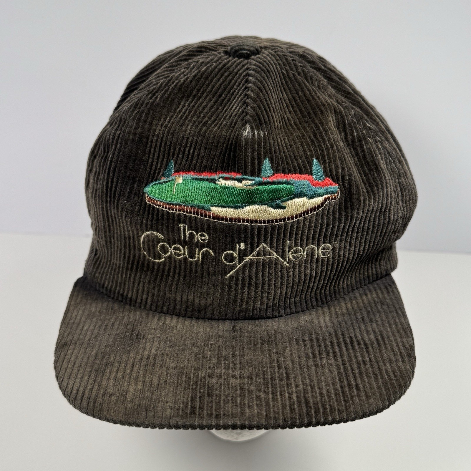VTG The Coeur d’Alene Golf Course Corduroy Strapback Hat USA Imperial Cap 90s