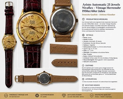 Aristo Automatic 25 Jewels Nivaflex   Vintage Herrenuhr   Automatik   Sammleruhr