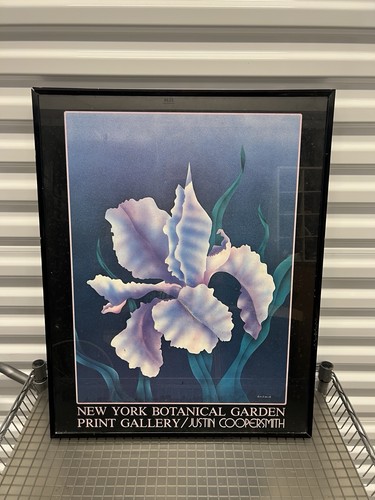 JUSTIN COOPERSMITH Purple Iris New York Botanical Garden Poster 1982 - Picture 1 of 12