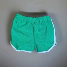 Vintage 12mo Green Terry Cloth Track Shorts