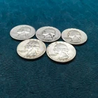 Washington Quarters 25c 90% Silver Coin (1 Lot of 5) various years     (Lot#3)