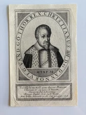 Antique Engraving – Christian IV, King of Denmark and Norway – Hendrik Hondius