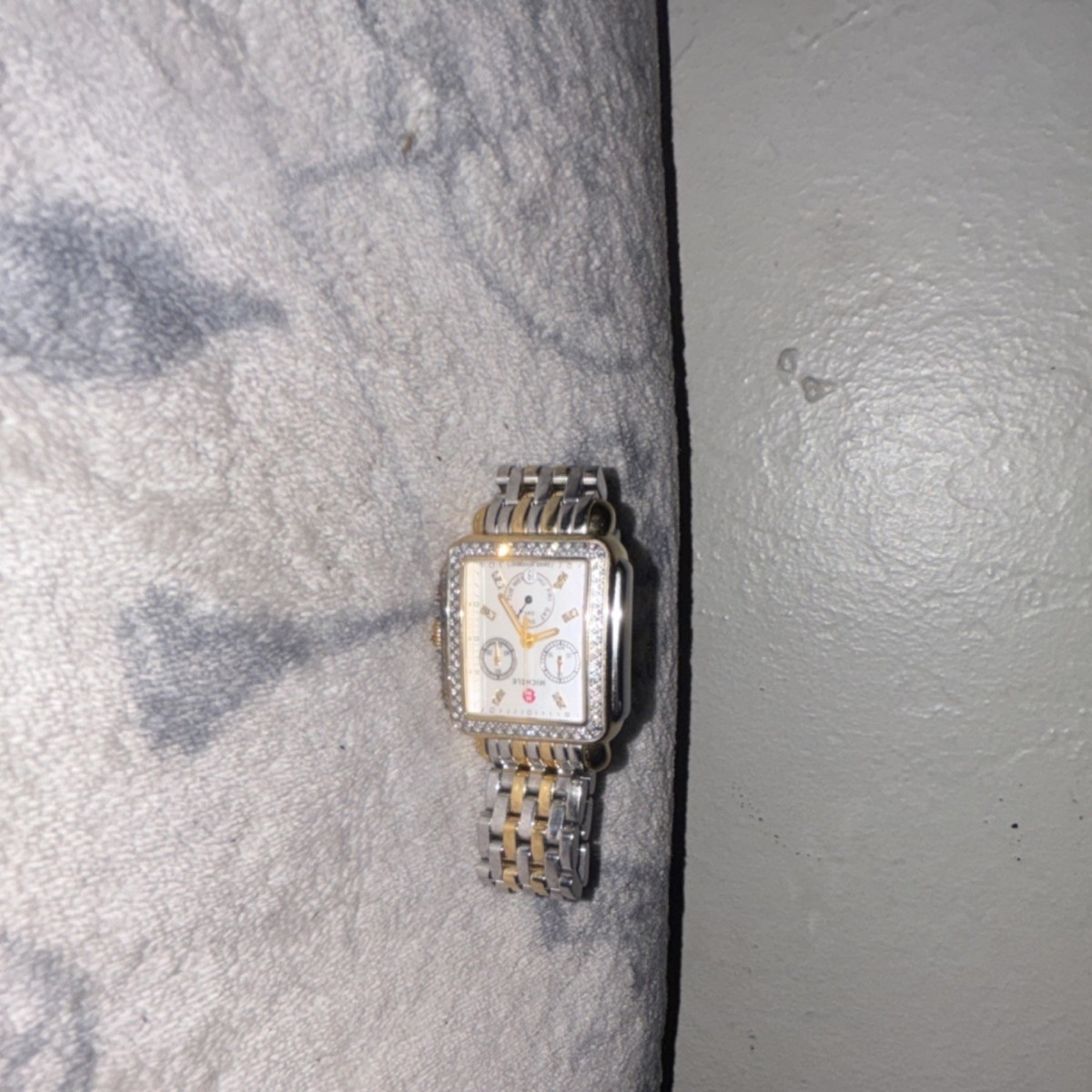 Michele Deco Two-Tone Gold and Silver Diamond Accent Chronograph Watch Stunning Michele Deco Diamond Watch in excellent condition  main image 2