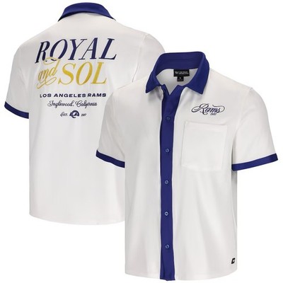 Los Angeles Rams The Wild Collective White Royal and Sol Bowler Button-Up