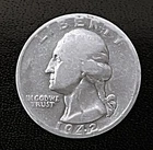 1942-D  25c SILVER  Washington Quarter    (R001)