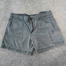 Eddie Bauer Women's Cotton Cargo Gray Shorts Size 12 With Pockets/Stretch